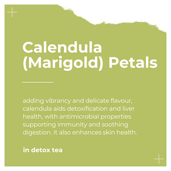 Ingredients of Detox Tea by Dee's Teas - Calendula Marigold Petals